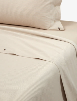 Ralph Lauren Oxford Striped Cotton Flat Sheet