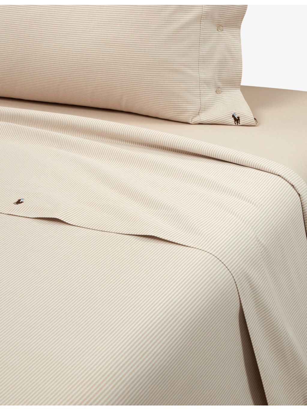 Ralph Lauren Home Oxford striped cotton flat sheet, UK version