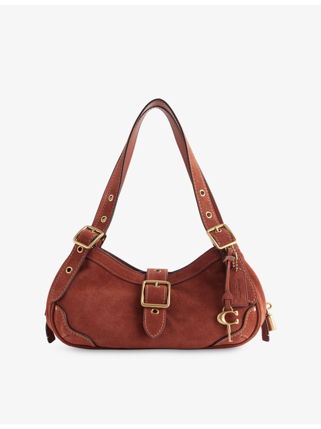 Coach Drifter 31 suede shoulder bag with gold hardware, UK version