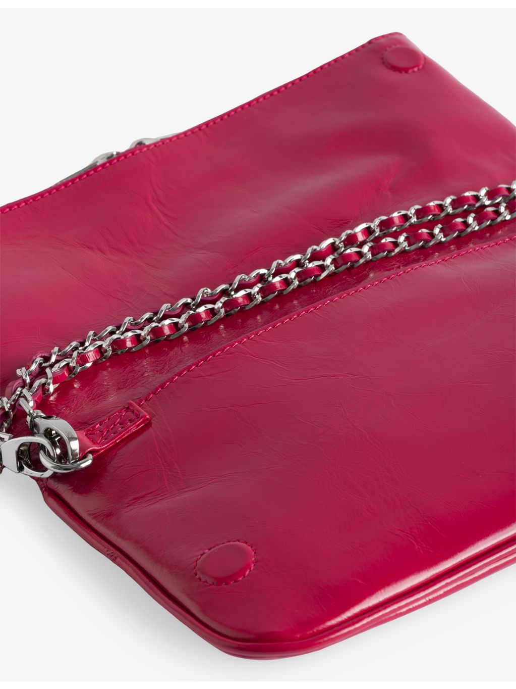 Zadig&Voltaire Rock leather clutch bag with woven chain strap (British brand)