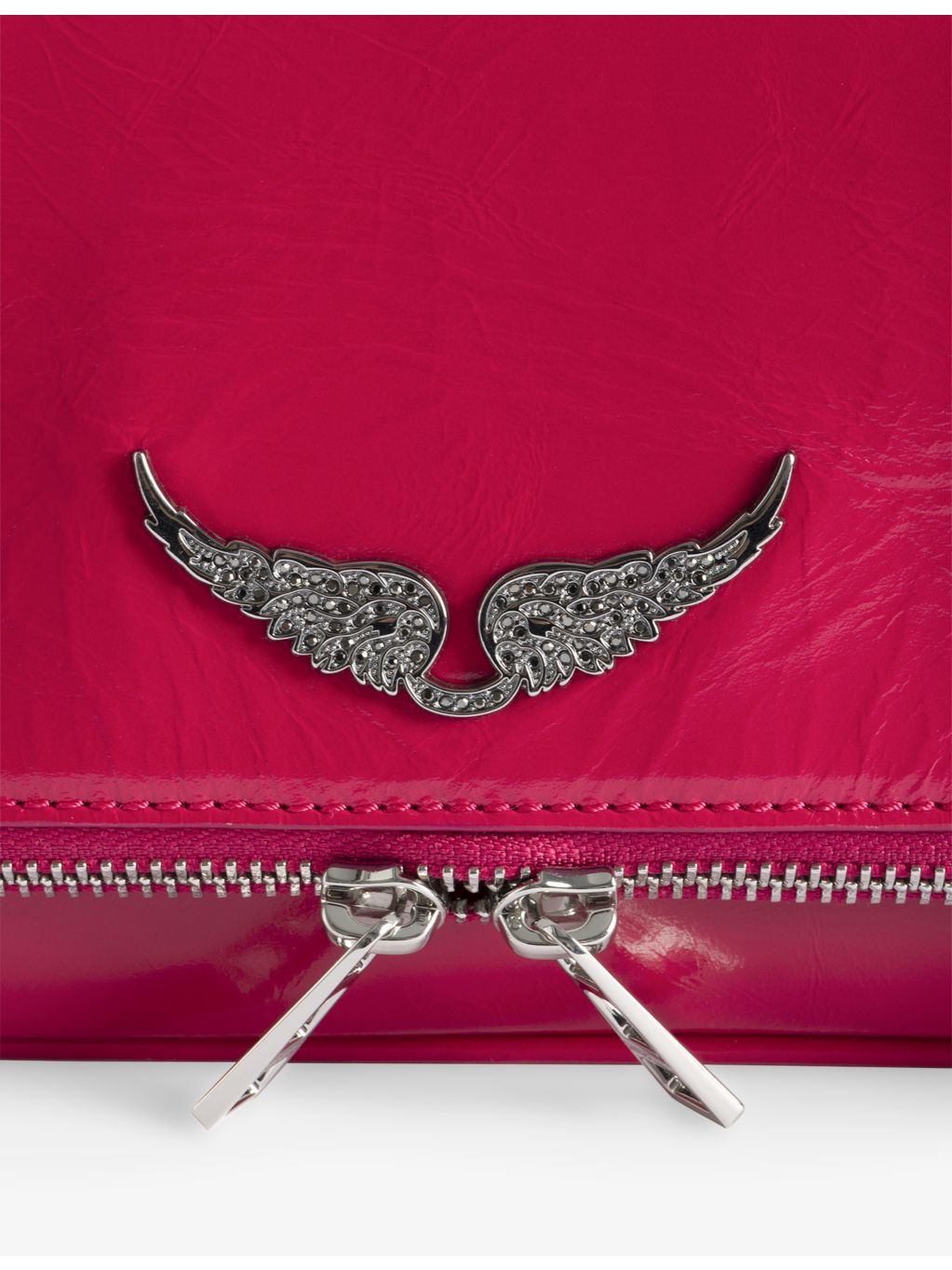 Zadig&Voltaire Rock leather clutch bag with woven chain strap (British brand)