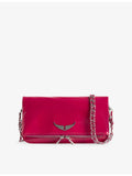 Zadig&Voltaire Rock leather clutch bag with woven chain strap (British brand)