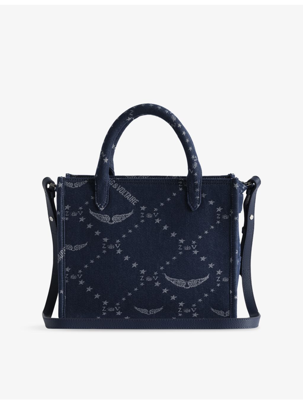 Zadig&Voltaire denim tote bag with monogram pattern, UK version