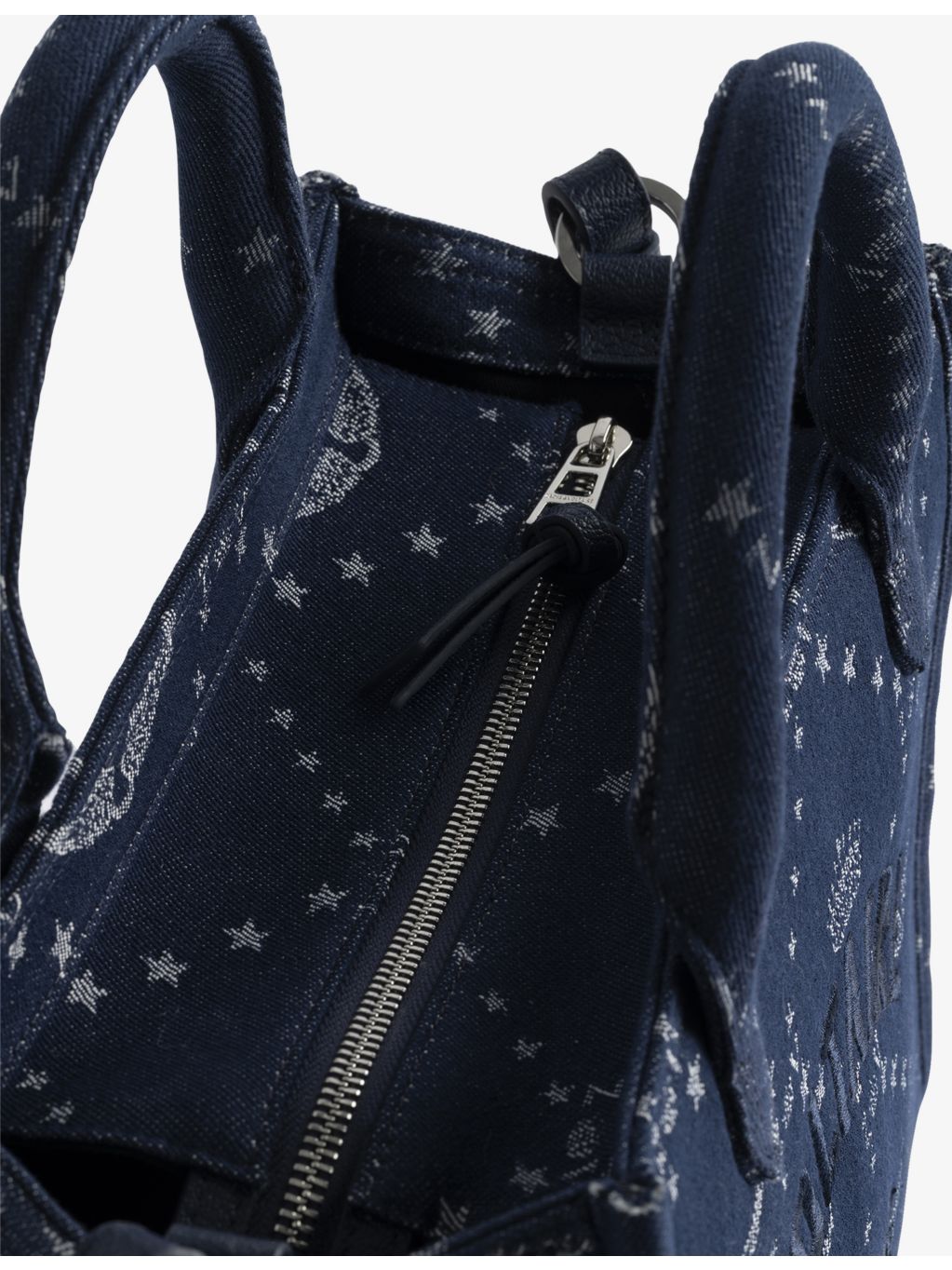 Zadig&Voltaire denim tote bag with monogram pattern, UK version