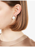 Jennifer Gibson pearl metal clip-on earrings, pre-loved vintage (British brand)