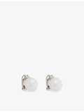 Jennifer Gibson pearl metal clip-on earrings, pre-loved vintage (British brand)