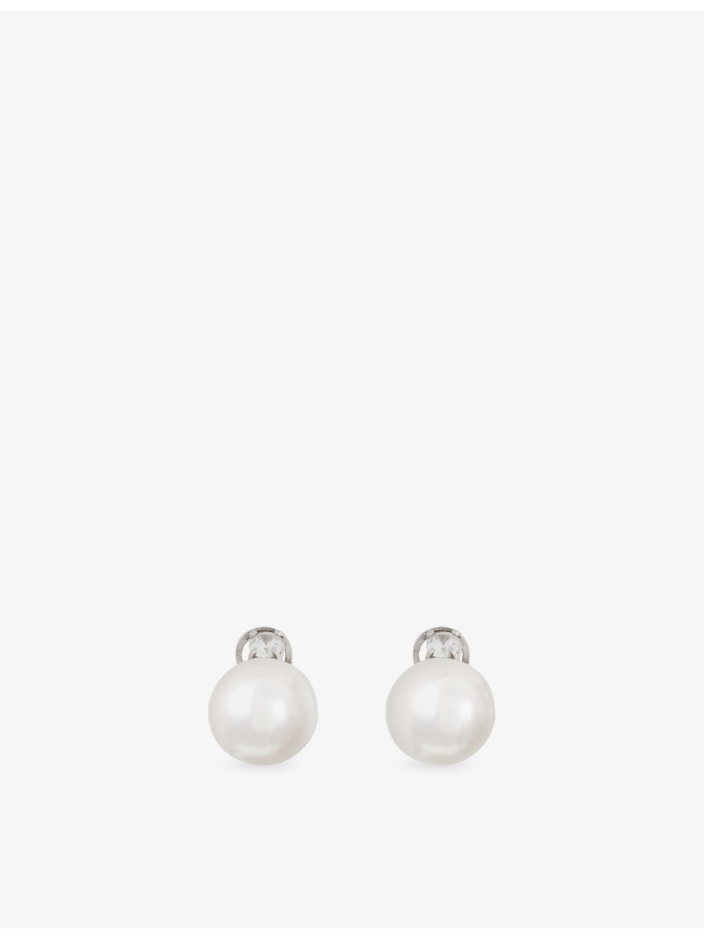 Jennifer Gibson pearl metal clip-on earrings, pre-loved vintage (British brand)