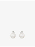 Jennifer Gibson pearl metal clip-on earrings, pre-loved vintage (British brand)