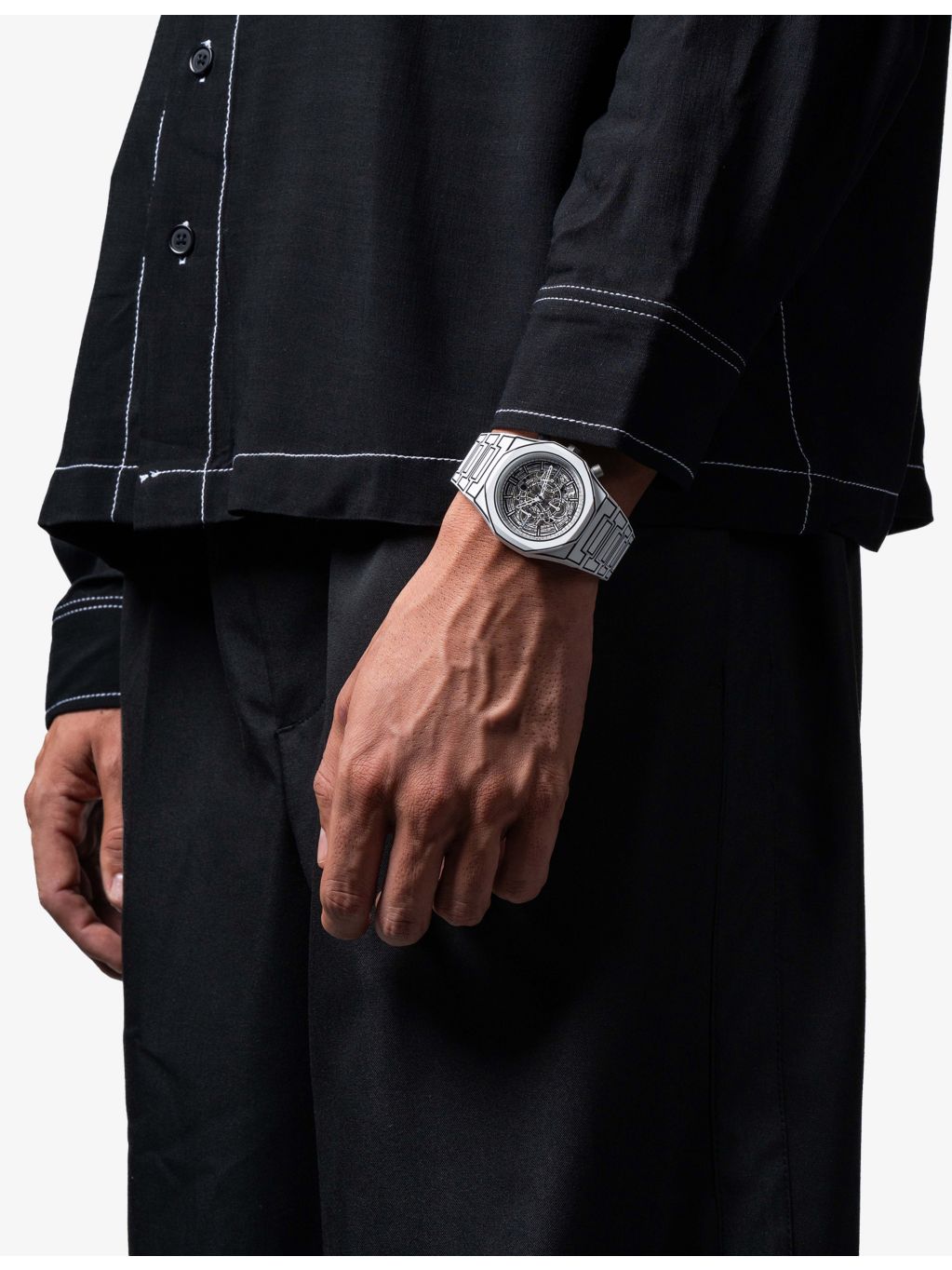 D1 Milano Polychrono white sketch polycarbonate watch 40.5mm (British brand)