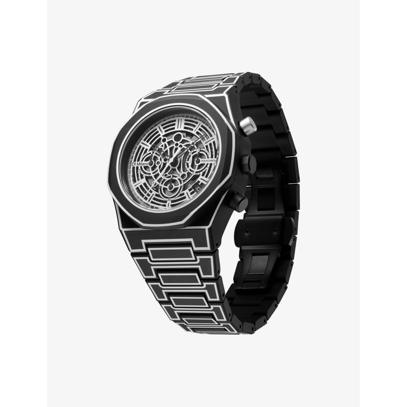 D1 Milano Polychrono Black Sketch watch 40.5mm, UK version