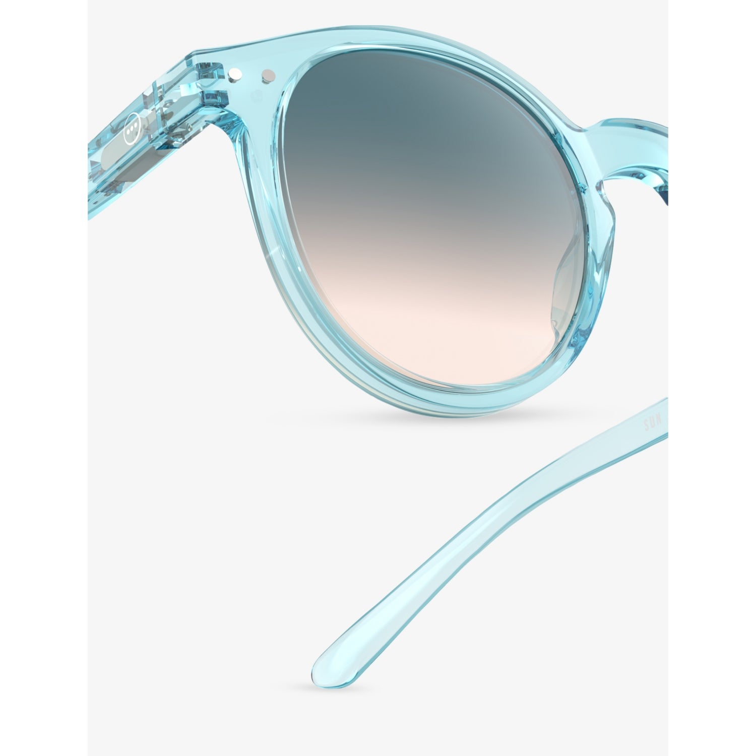 IZIPIZI turquoise stone round-frame acetate sunglasses (British brand)