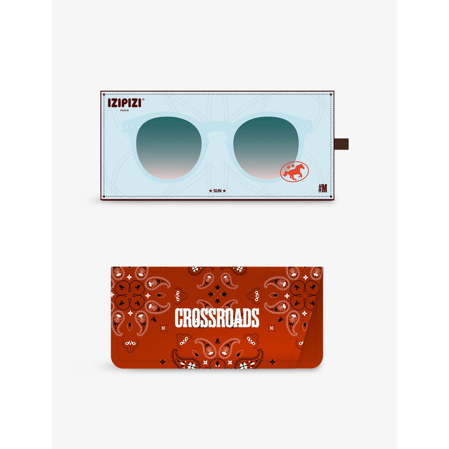 IZIPIZI turquoise stone round-frame acetate sunglasses (British brand)