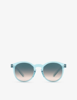 IZIPIZI turquoise stone round-frame acetate sunglasses (British brand)