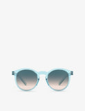 IZIPIZI turquoise stone round-frame acetate sunglasses (British brand)