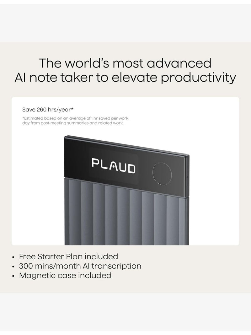 Smartech Plaud Note Pro black AI voice recorder - British product