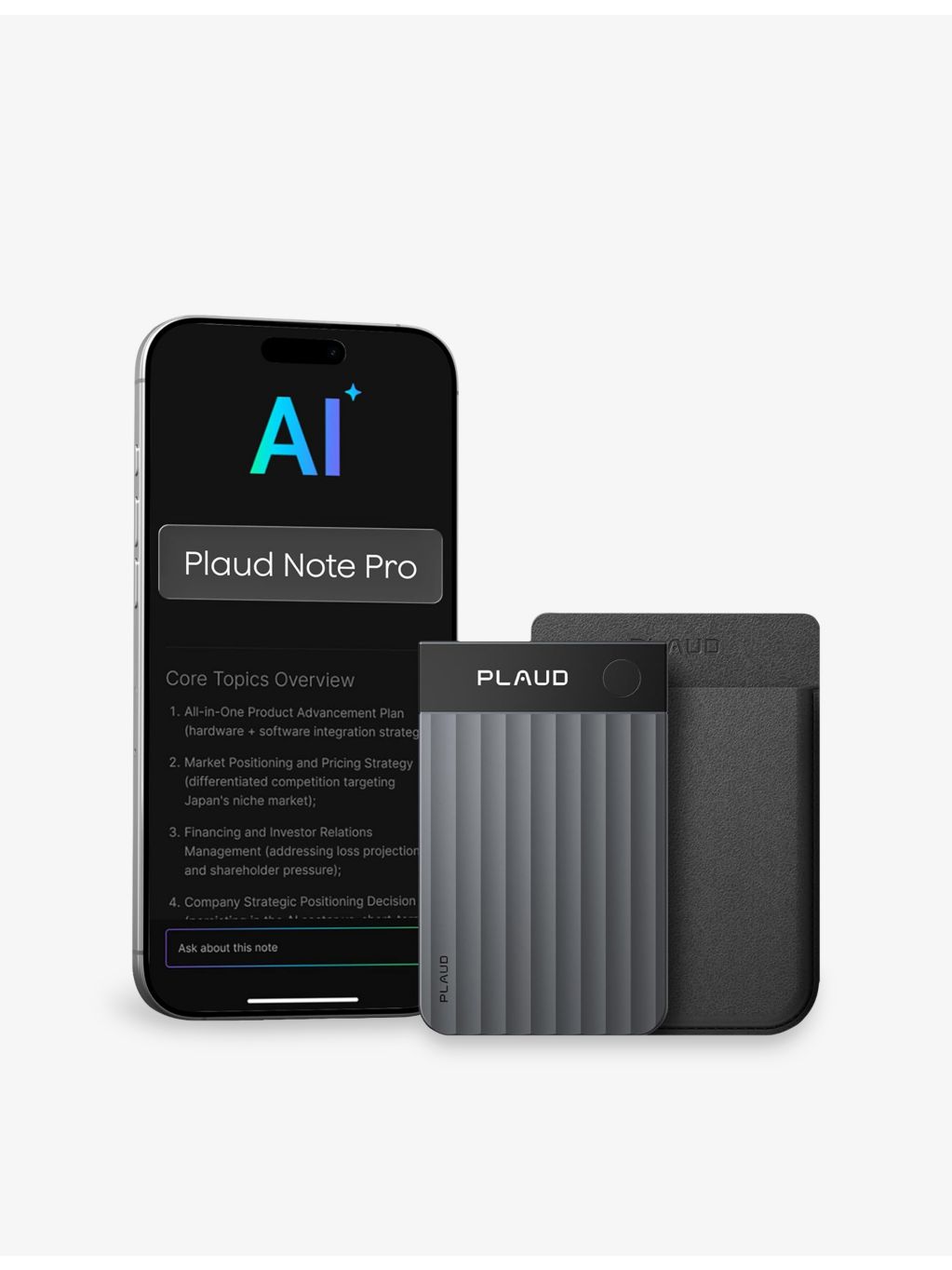 Smartech Plaud Note Pro black AI voice recorder - British product