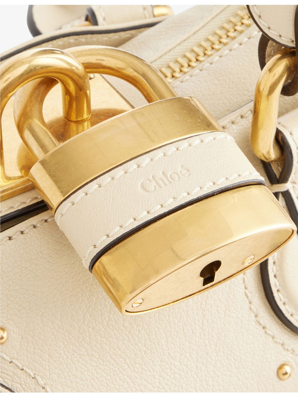 Chloé small leather top-handle bag with padlock charm, UK version