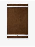 Lacoste cotton towel with woven stripe and crocodile logo - British product