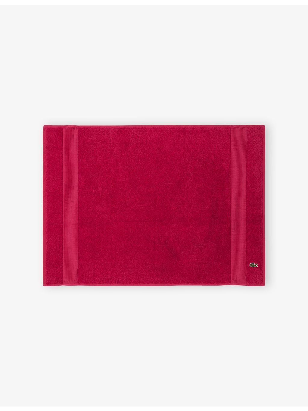 Lacoste cotton bath mat with tonal stripes 50x70cm, imported from the UK