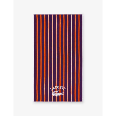 selfridges Lacoste Sunstripe Cotton Beach Towel 90cm x 160cm- Buy online at McGrocer