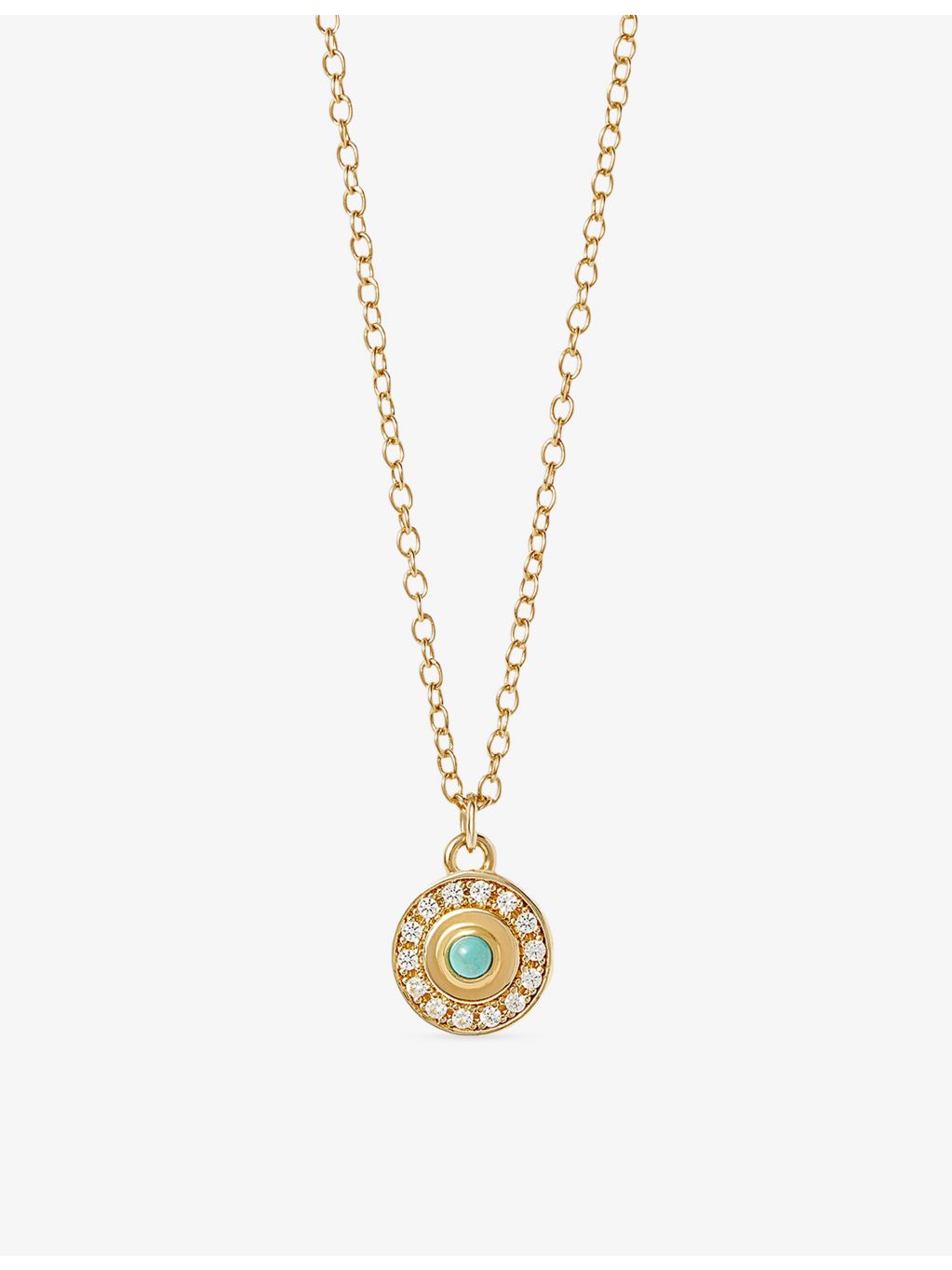 Astley Clarke 18ct gold turquoise pendant necklace, imported from the UK