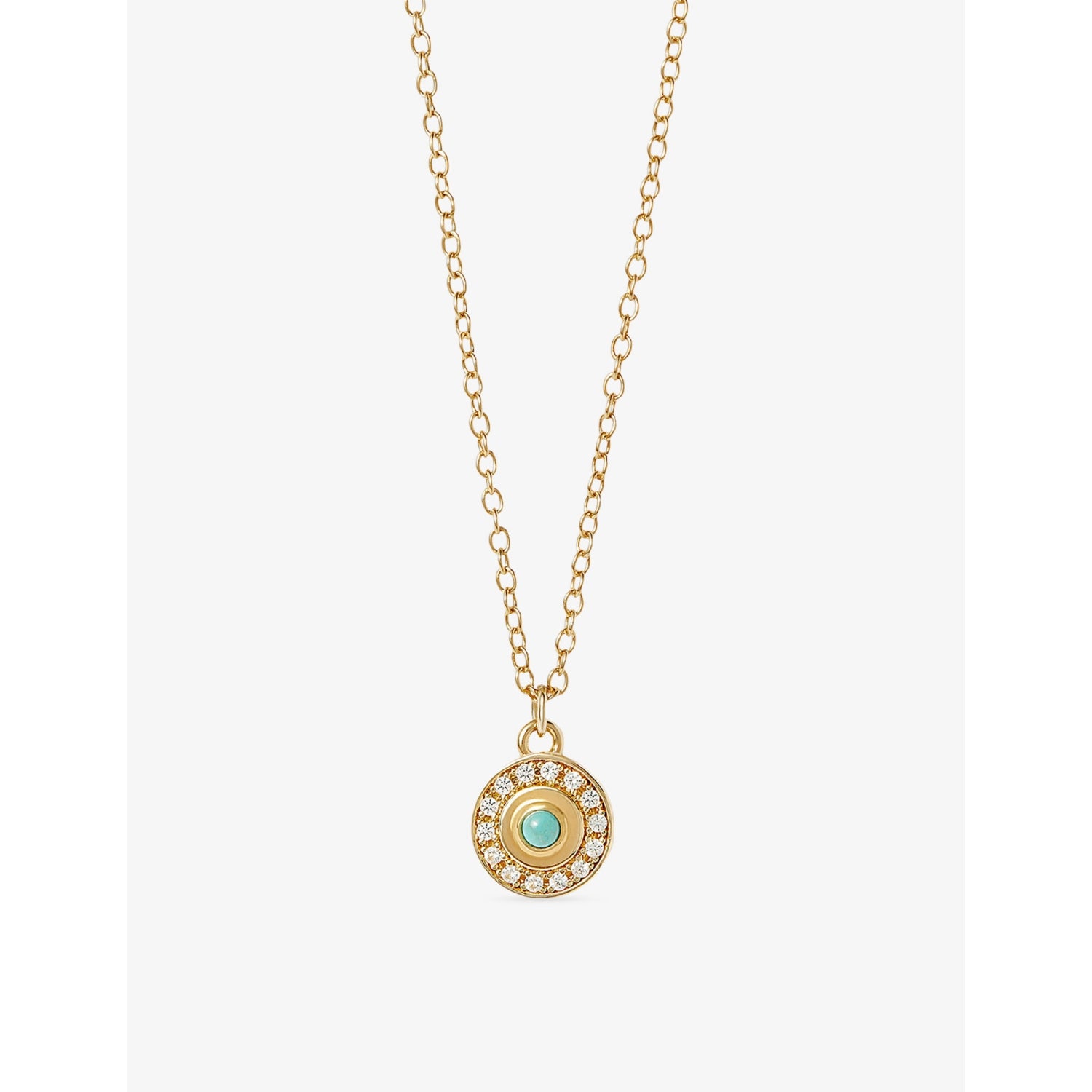 Astley Clarke 18ct gold turquoise pendant necklace, imported from the UK