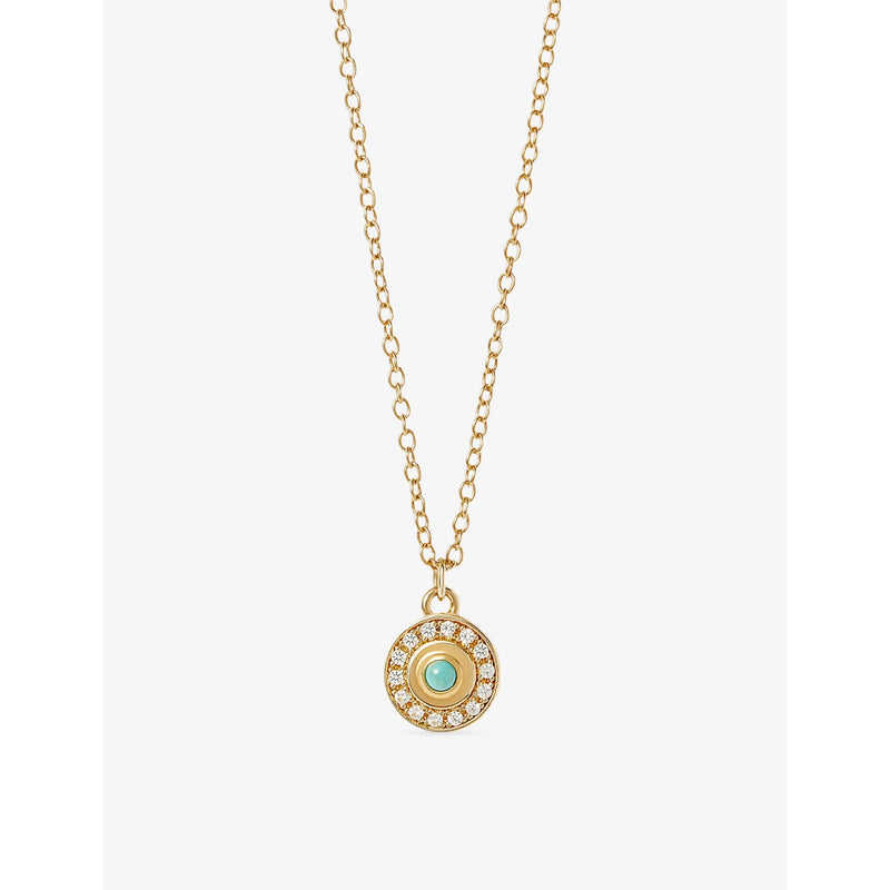 Astley Clarke 18ct gold turquoise pendant necklace, imported from the UK