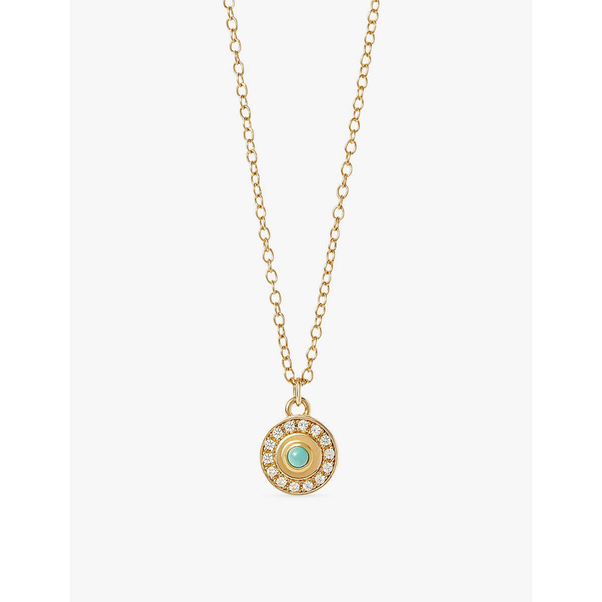 Astley Clarke 18ct gold turquoise pendant necklace, imported from the UK