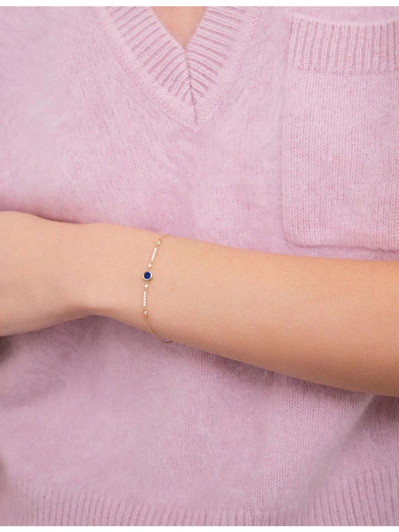 Astley Clarke yellow gold diamond and sapphire bracelet, imported from the UK