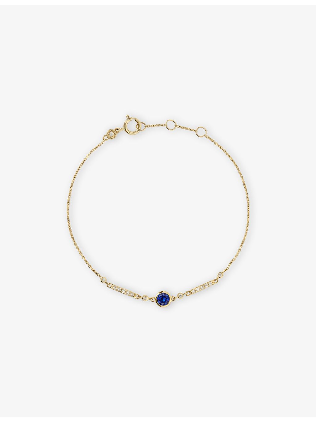 Astley Clarke yellow gold diamond and sapphire bracelet, imported from the UK