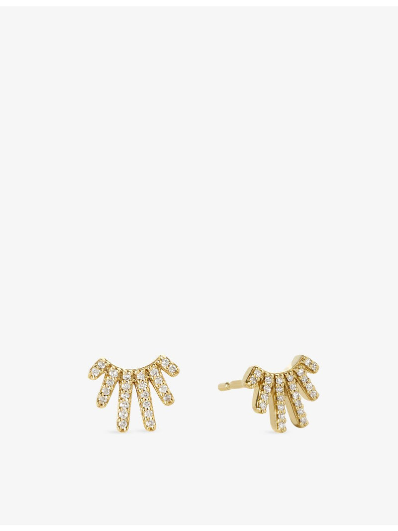 Astley Clarke Rising Sun diamond stud earrings 14ct yellow gold, UK version
