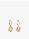 Astley Clarke 14ct yellow gold diamond drop huggies, UK version