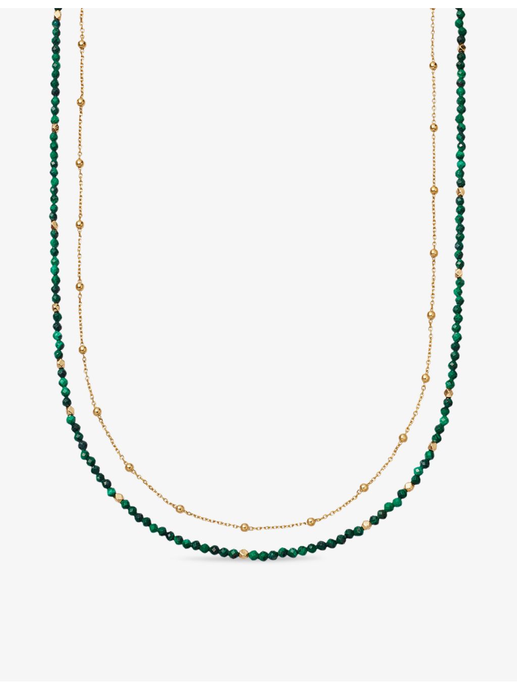 Astley Clarke malachite double strand beaded necklace, UK version