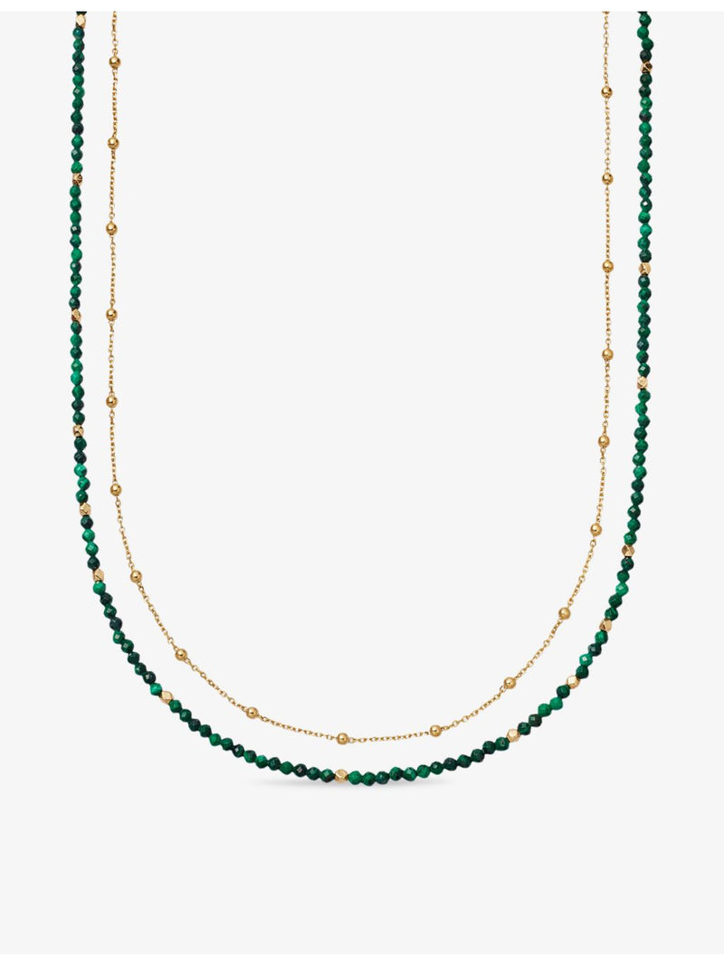 Astley Clarke malachite double strand beaded necklace, UK version