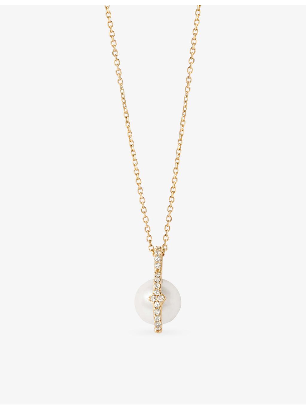 Astley Clarke Luna pendant with pearl and diamond, 14ct gold - British product
