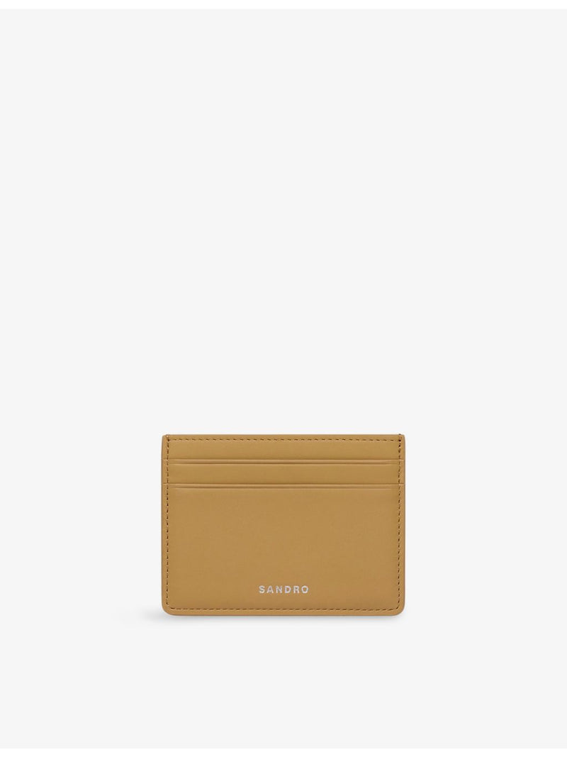 Sandro logo-embossed leather cardholder, compact size - British product