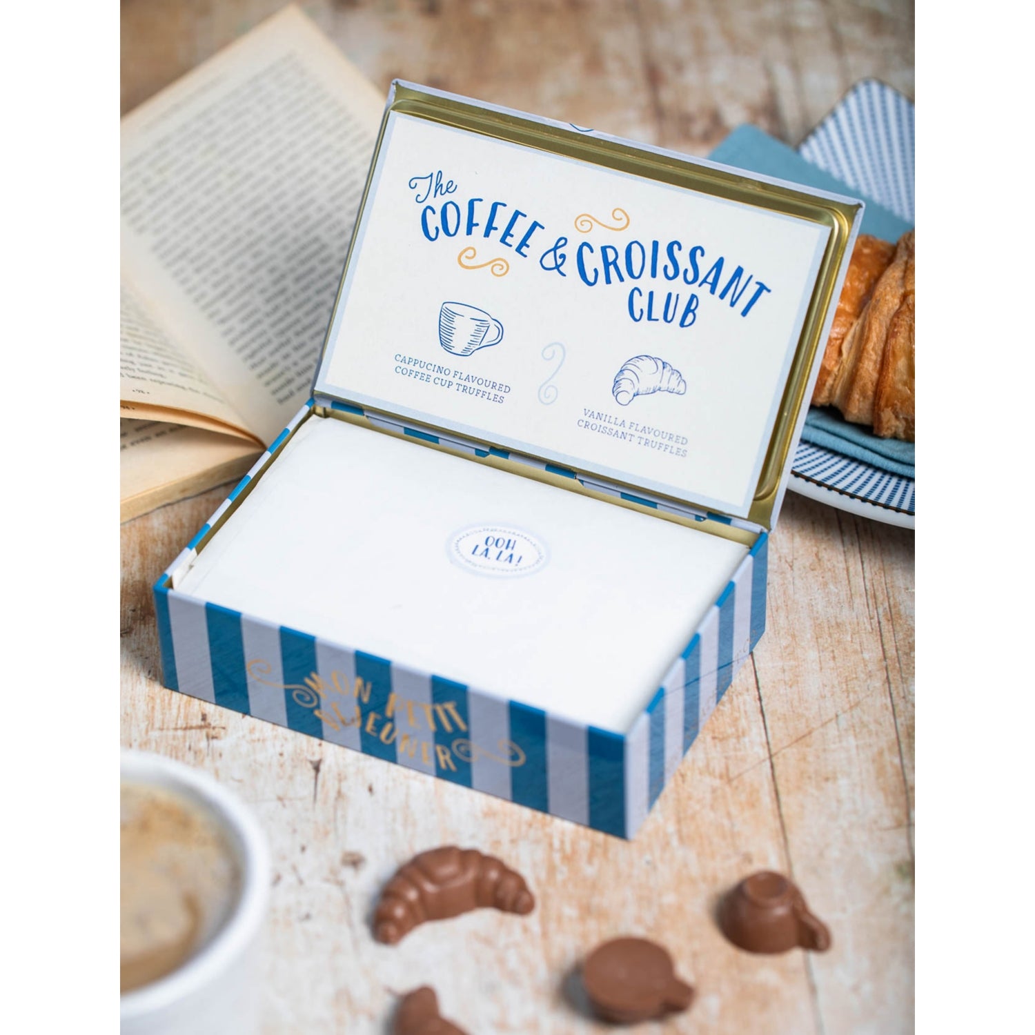 The Coffee & Chocolate Club chocolate tin 106g, imported from the UK