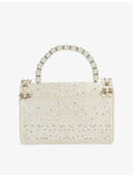 Dune woven top-handle bridesmaid bag with pearl embellishment (British brand)
