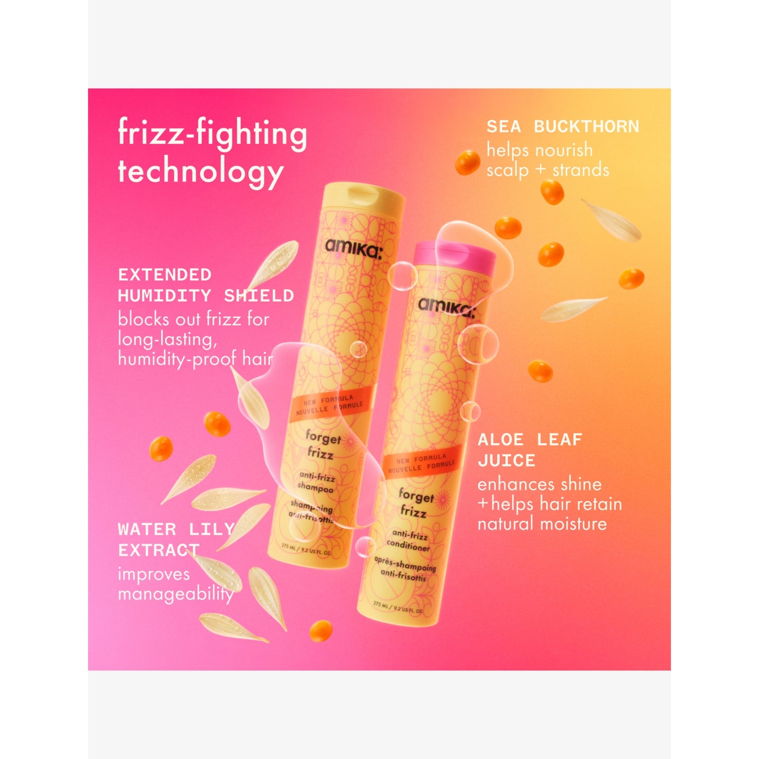 amika Forget Frizz anti-frizz conditioner 275ml (British brand)
