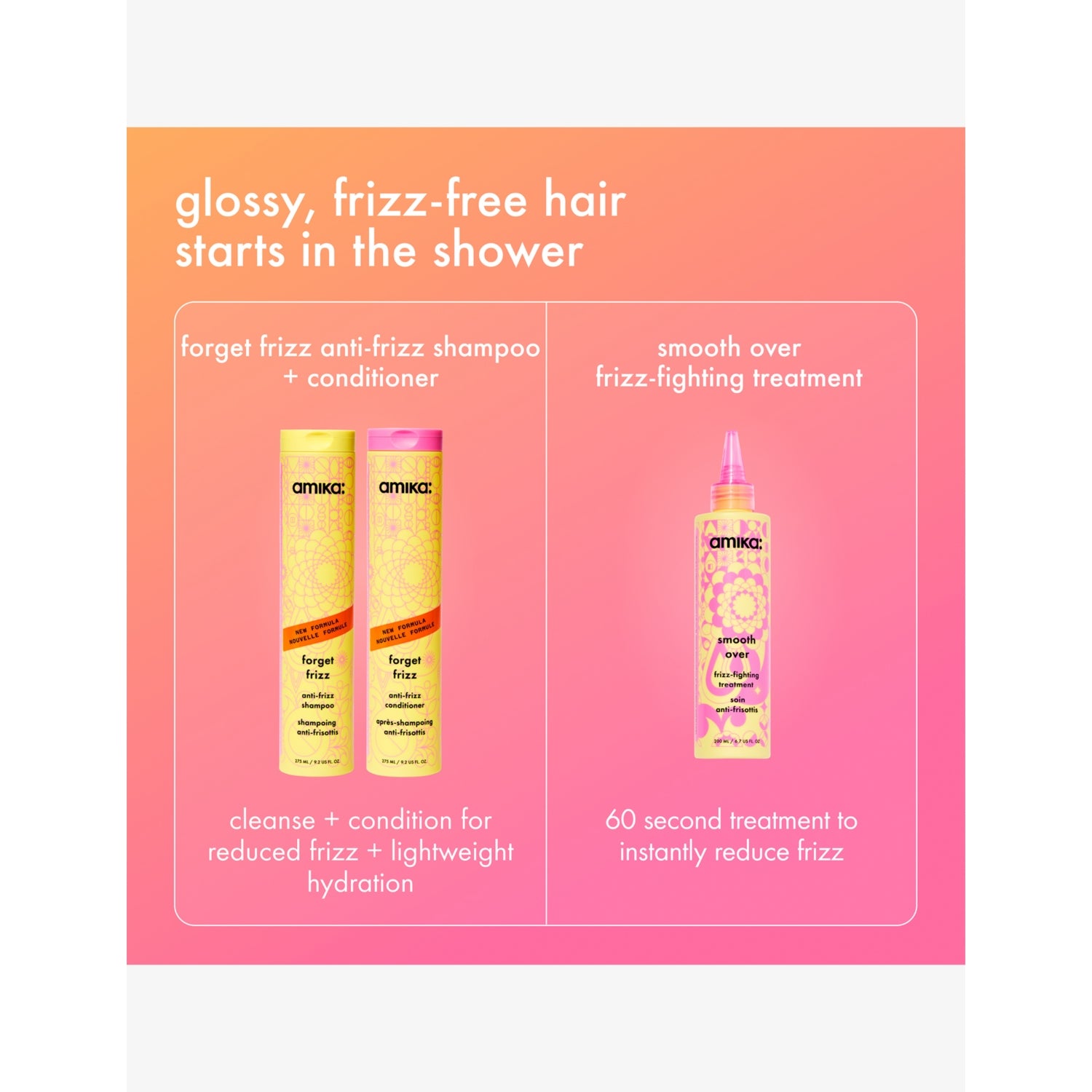 amika Forget Frizz anti-frizz conditioner 275ml (British brand)
