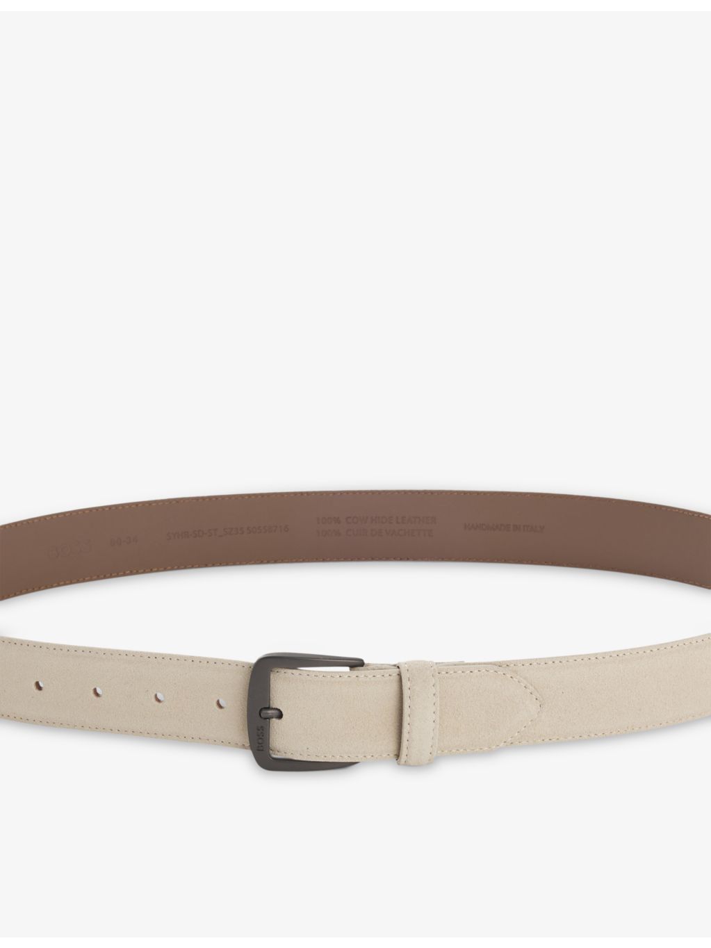 BOSS suede belt with logo buckle 3.5cm, UK version