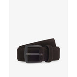 Branded-Buckle Suede Belt - 32