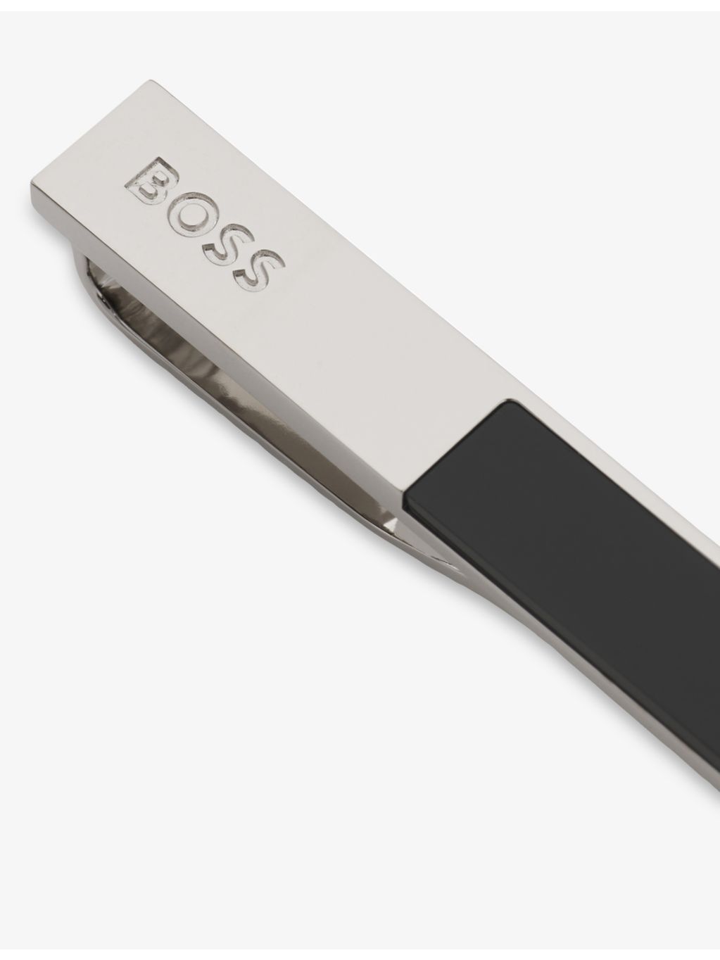 BOSS brass tie clip with black enamel insert 5.1cm - British product