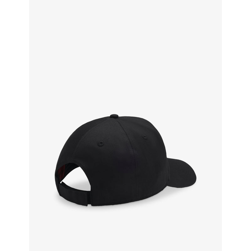 HUGO cotton baseball cap with leather brand patch, UK version