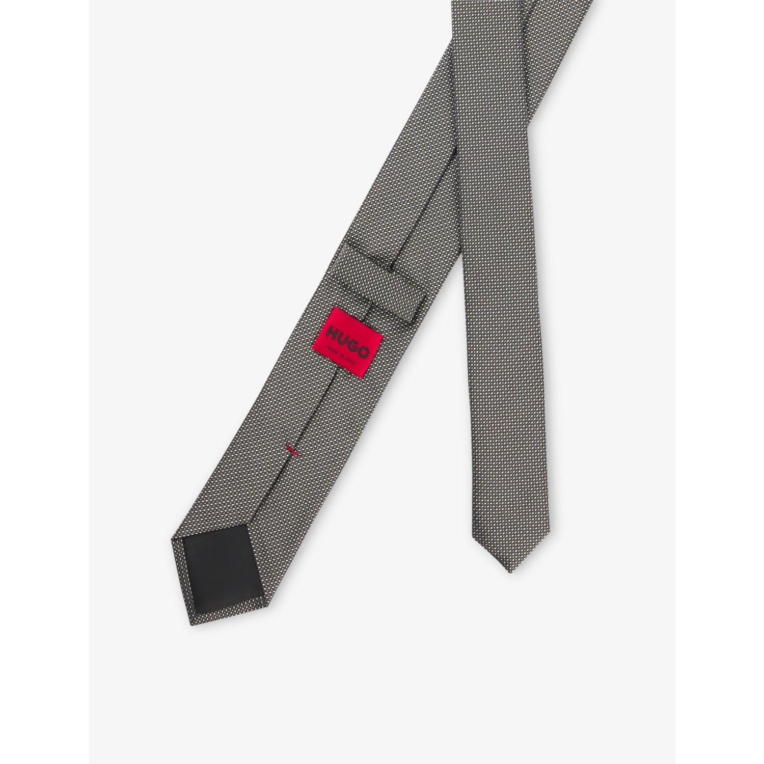 HUGO geometric-pattern silk tie 6cm wide, UK version