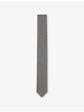 HUGO geometric-pattern silk tie 6cm wide, UK version