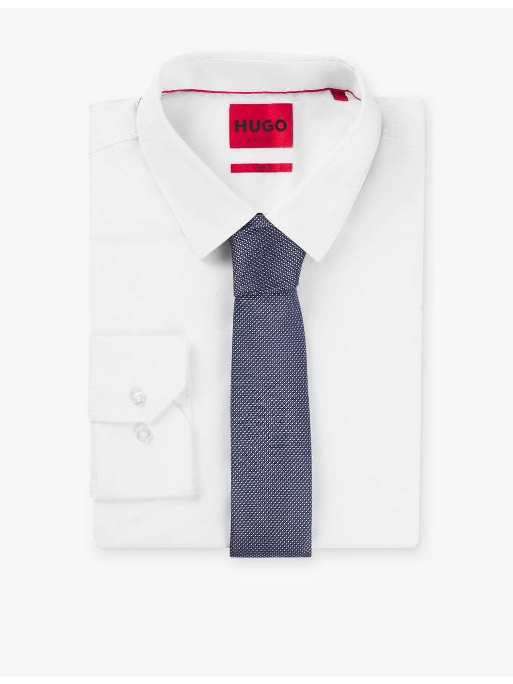HUGO geometric pattern silk tie 6cm, UK version