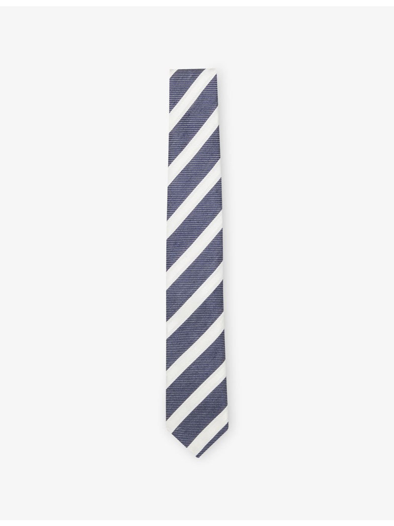 BOSS striped linen and silk-blend tie 6cm - British product