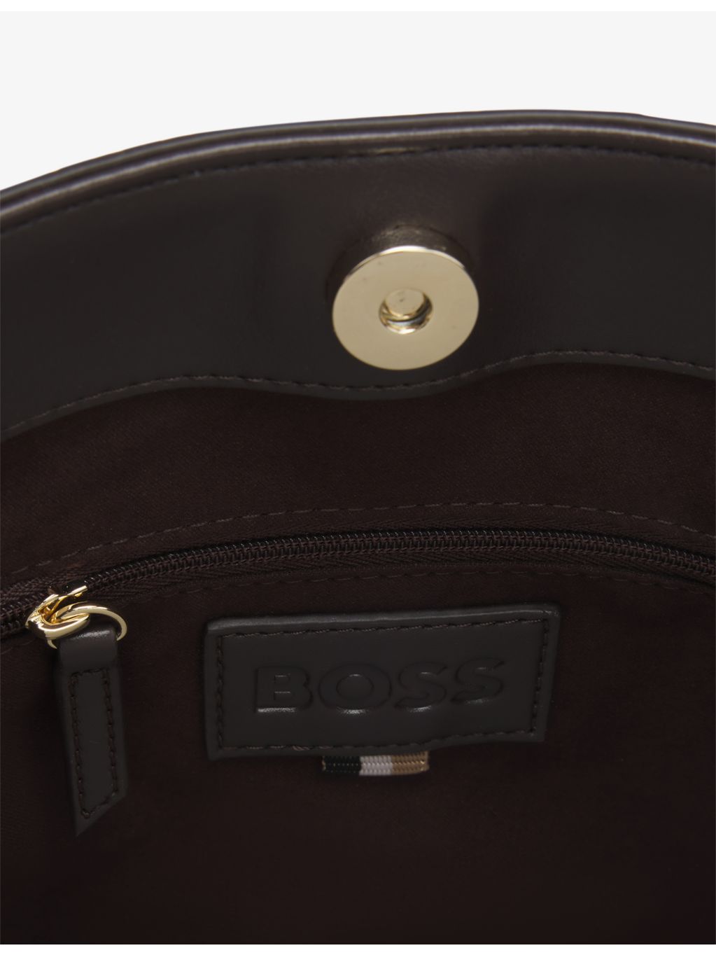 BOSS faux-leather bucket bag with double B logo - British product