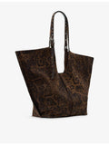 AllSaints suede tote bag Ara Leppo leopard print, UK version